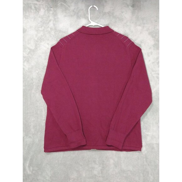 Bonobos Sweater Mens XL Red Striped Cardigan Cotton Knit Golf Casual Preppy - Picture 2 of 8